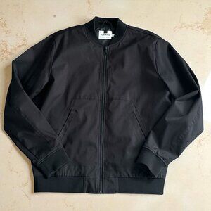 TOPMAN Men's Black Zip Bomber Jacket Size Large